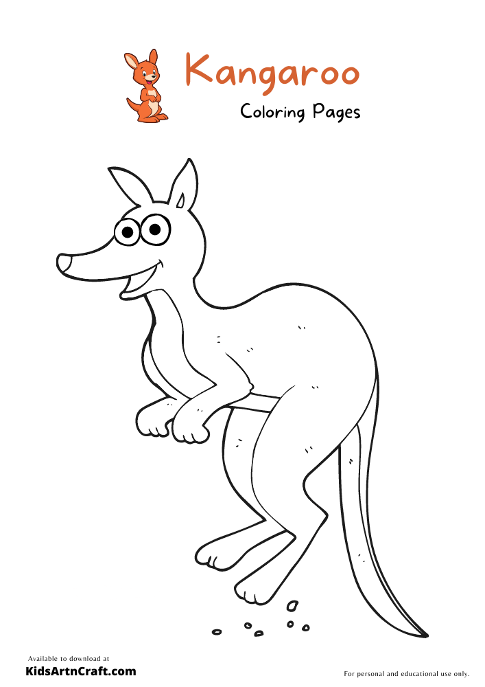 Kangaroo Coloring Pages For Kids – Free Printables