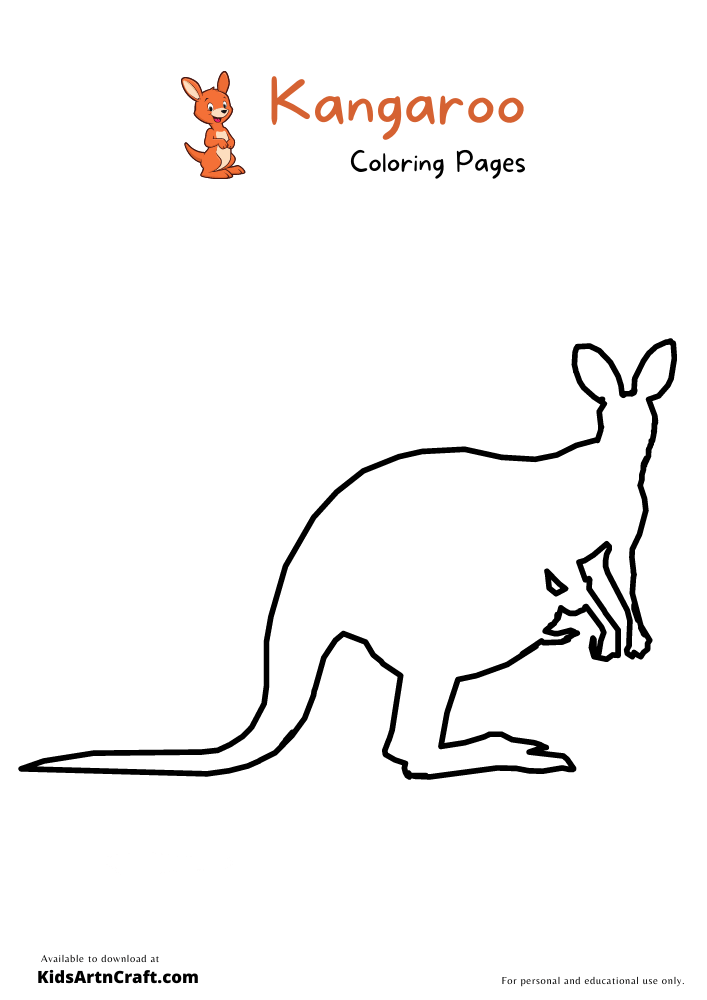 Kangaroo Coloring Pages For Kids – Free Printables