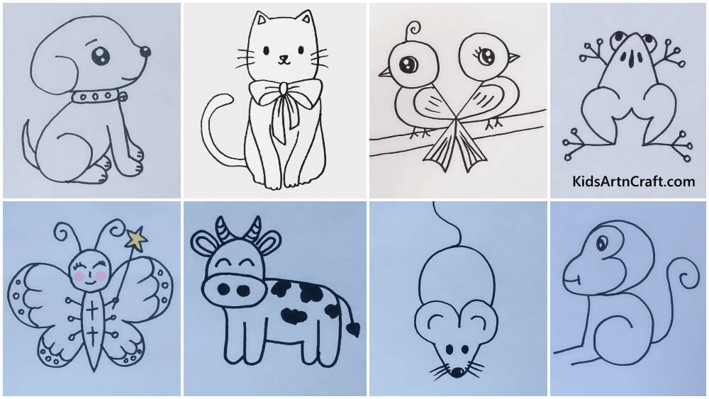 Learn to Make Animal Drawings - Kids Art & Craft