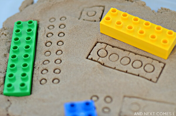 LEGO Games & Activities for Kids Lego Stamping Kinetic Sand Activity For Kindergarten