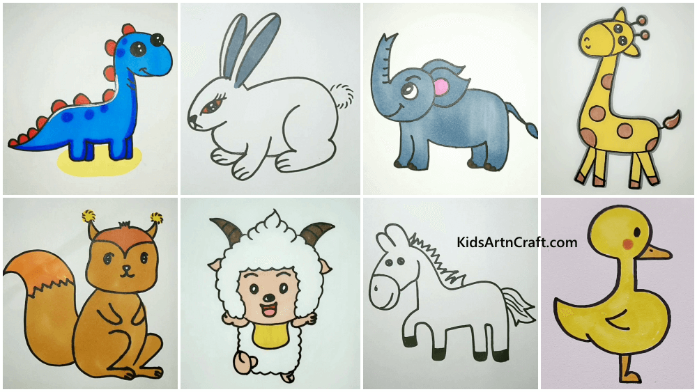 Lovely Animal Drawings for Kids - Kids Art & Craft