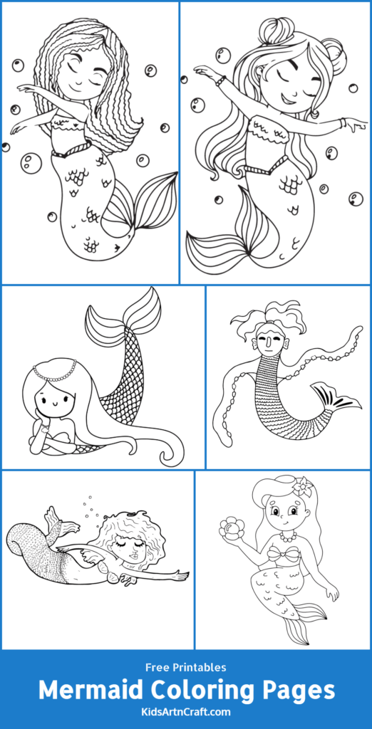Mermaid Coloring Pages For Kids – Free Printables - Kids Art &amp; Craft