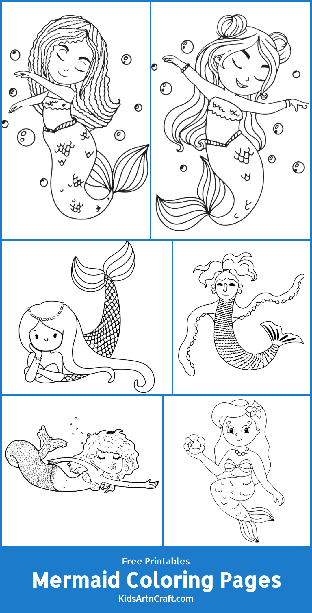 Mermaid Coloring Pages For Kids – Free Printables