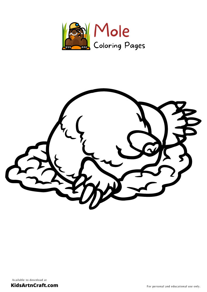 Mole Coloring Pages For Kids – Free Printables