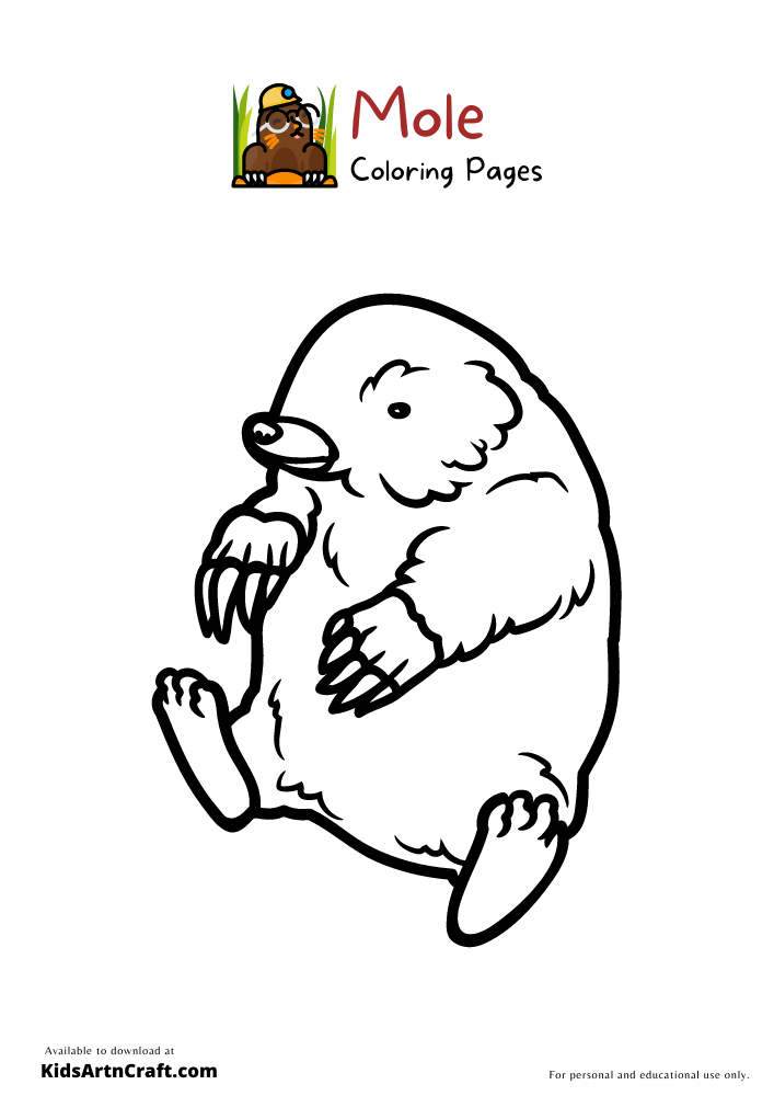 Mole Coloring Pages For Kids – Free Printables