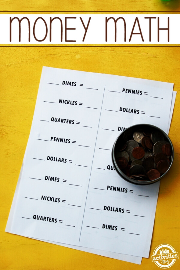 Money Math Game For Second Grade