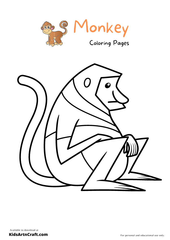 Monkey Coloring Pages for Kids - Free Printables