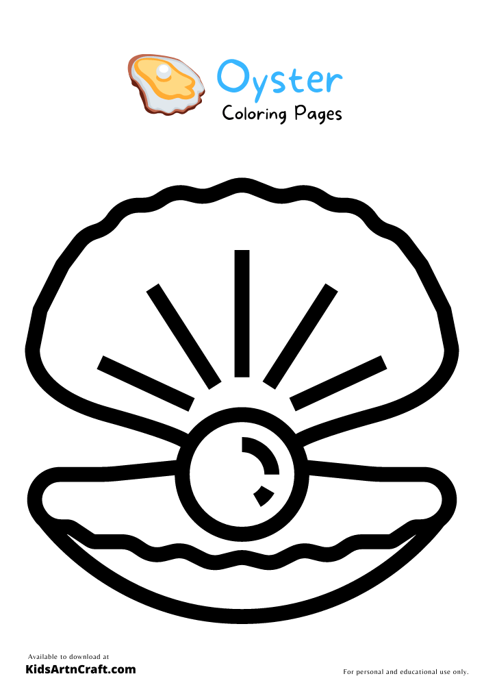 Oyster Coloring Pages For Kids – Free Printables