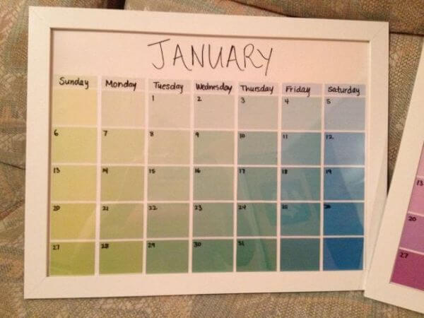  Paint Sample Calendars Tutorial