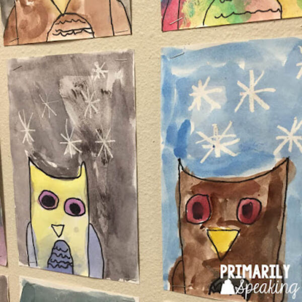 Painting Owls Night Activity For Kids Easy Drawing Activities For Kids