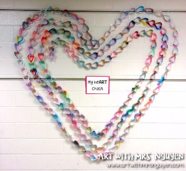 Paper Heart Chain Art Projects For Middle School