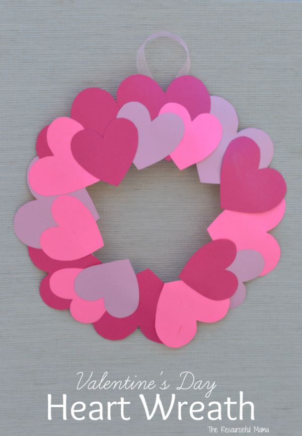 Paper Plate Heart Wreath Craft For Valentines Day
