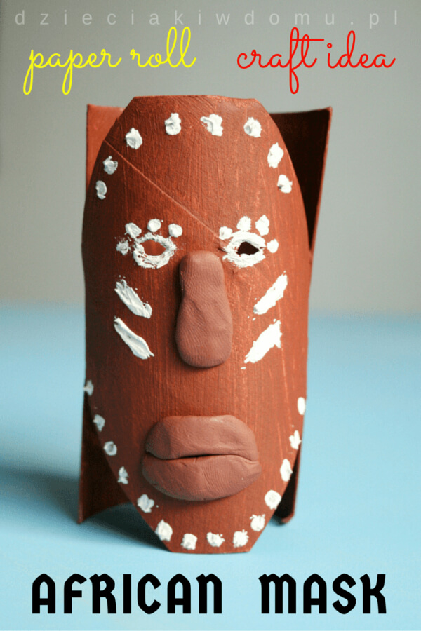 Paper Roll African Mask Craft Idea For Kids