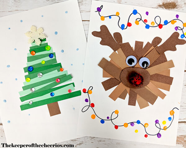 Paper Strips Christmas Crafts For 1st Grade art projects