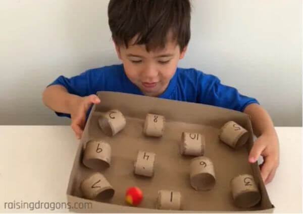 Paper Towel Roll & Pom Pom Challenge Game Activity For Kids