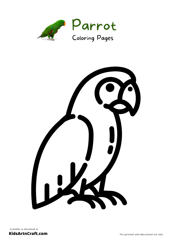 Parrot Coloring Pages For Kids