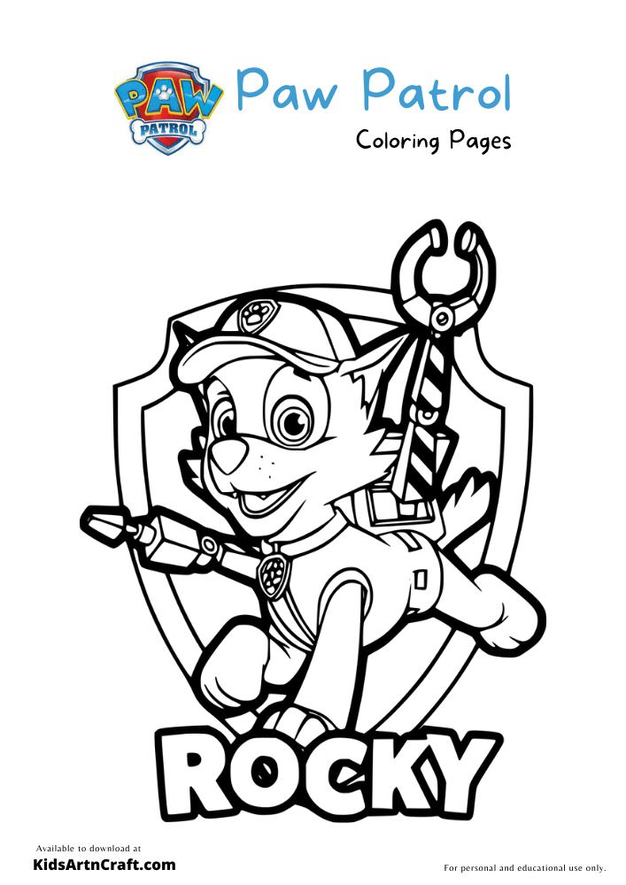 PAW Patrol Coloring Pages For Kids-Free Printables