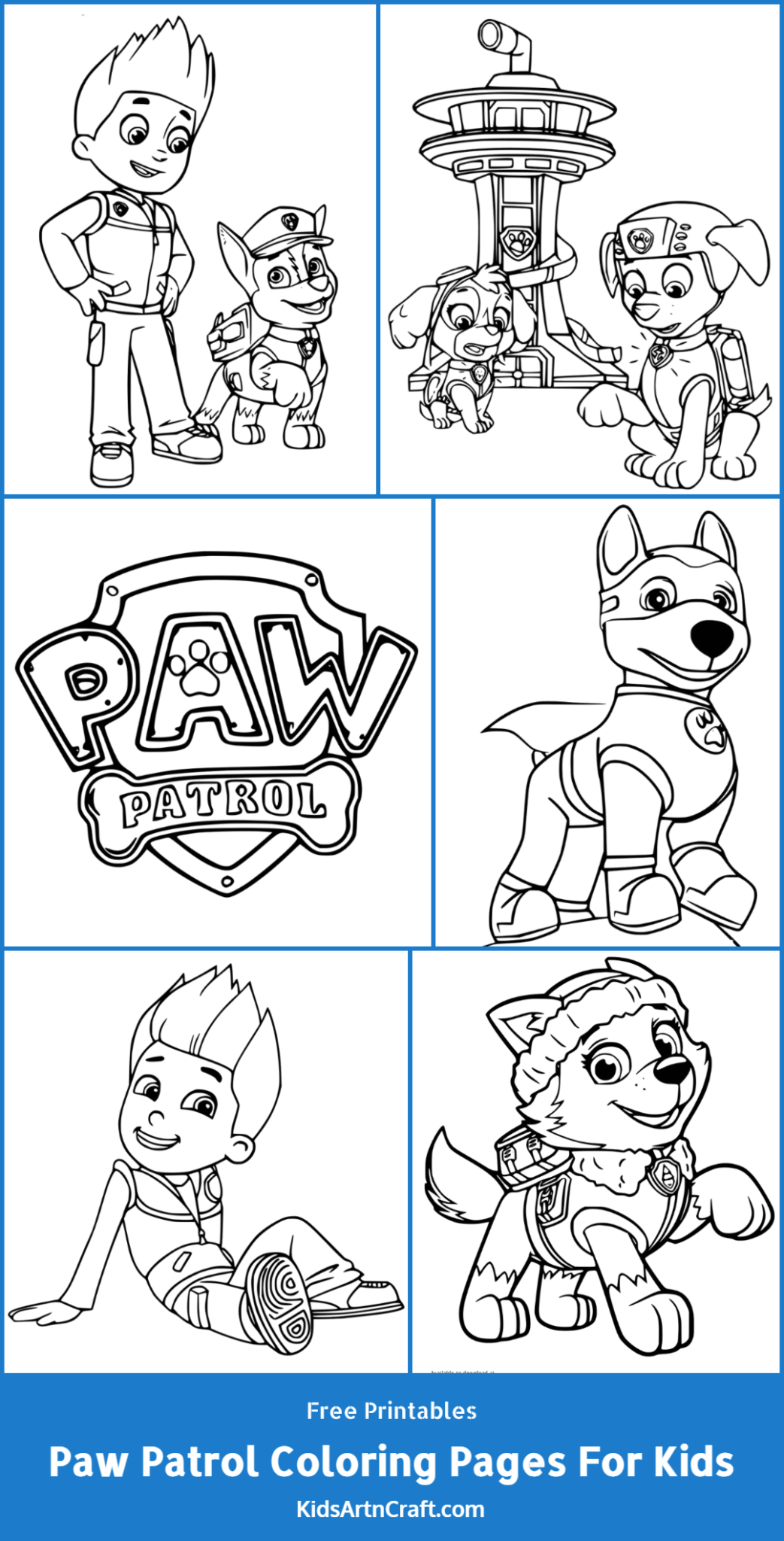 PAW Patrol Coloring Pages For Kids-Free Printables - Kids Art &amp; Craft