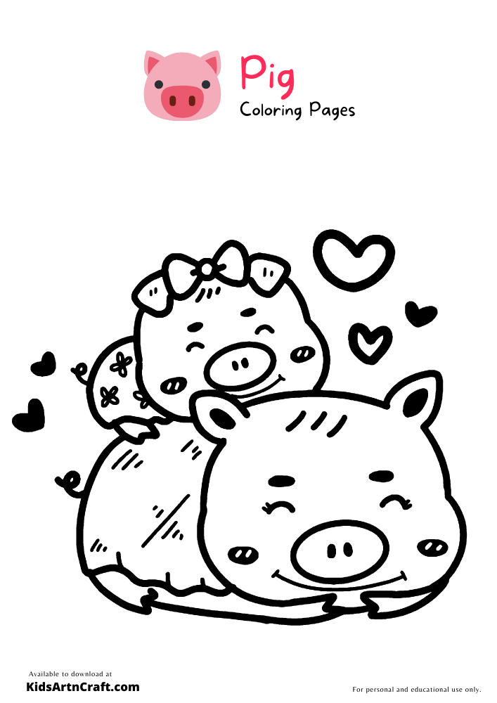 Pig Coloring Pages For Kids – Free Printables