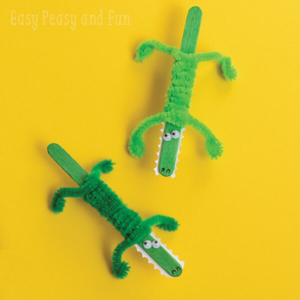 Pipe Cleaner Crocodile Craft For Kids