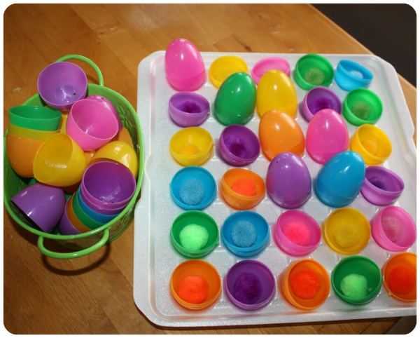 Fun Activities with Plastic Easter Eggs Plastic Egg Color Matching Game Activities
