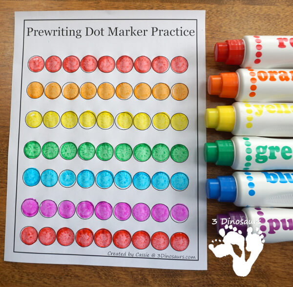 Pre-Writing Activities for Preschoolers Pre-writing Dot Maker Learning Activity