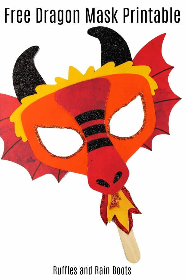 Printable Dragon Mask Paper Craft For Kids