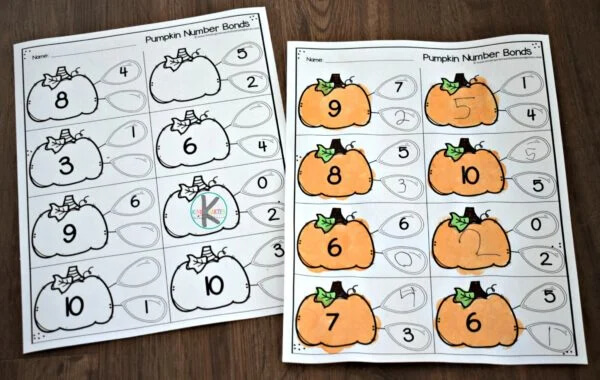 Pumpkin Number Bonds Worksheet Activity For 3rd Grade Pumpkin Math Activities for Kids