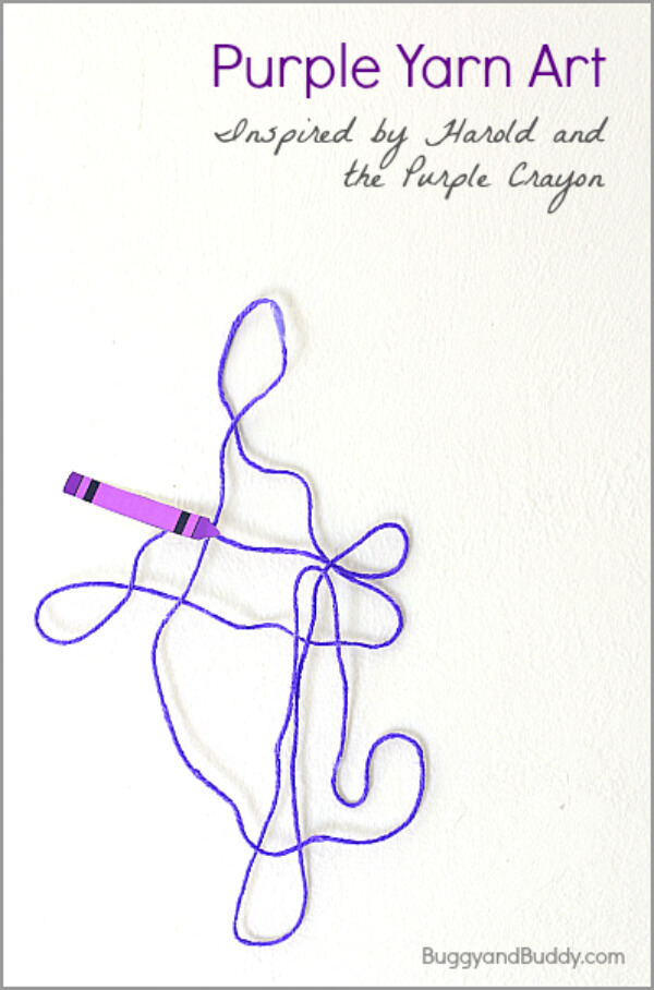 Purple Crayon Yarn Art Craft Ideas