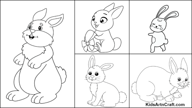 Rabbit Coloring Pages For Kids – Free Printables - Kids Art & Craft