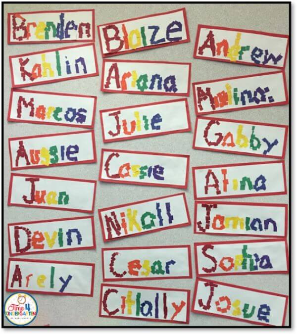 Rainbow Names Writing Activities For Preschoolers