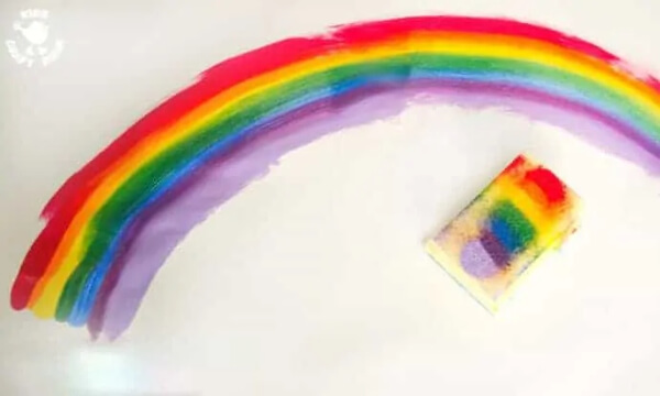 Rainbow Sponge Painting Art For Kids
