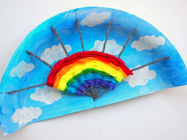 Rainbow Crafts and Activities for Kids Rainbow Weaving Craft With Paper Plate