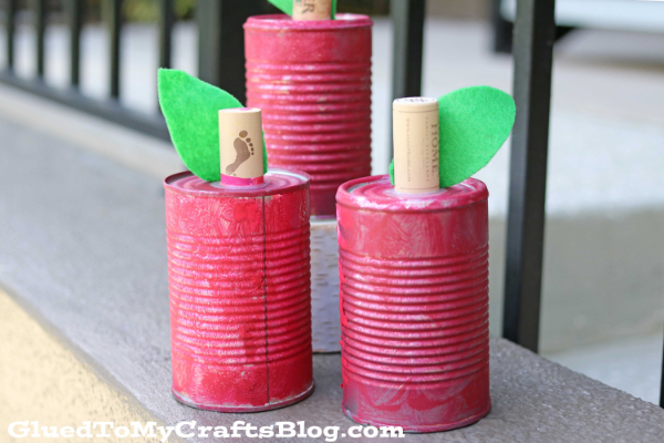 Recycled Toilet Paper Roll Activities For Kids Recycled Tin Can Apples Craft For Kids