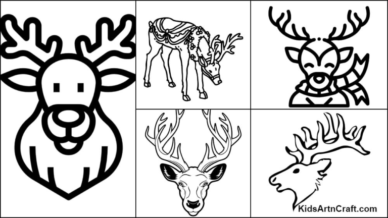 Reindeer Coloring Pages For Kids – Free Printables - Kids Art & Craft