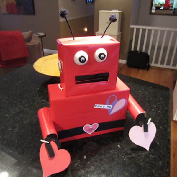 Mailbox Craft Ideas For Kids DIY Robot Mail Box For Valentine's Day