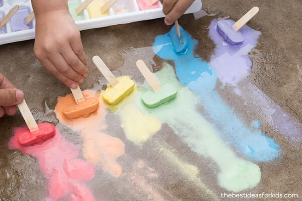 Sidewalk Chalk Ice Activity For Kids