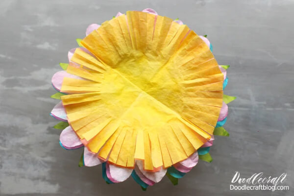 Simple Coffee Filter Paper Flower Wreath Coffee Filter Flower Craft Projects For Kids