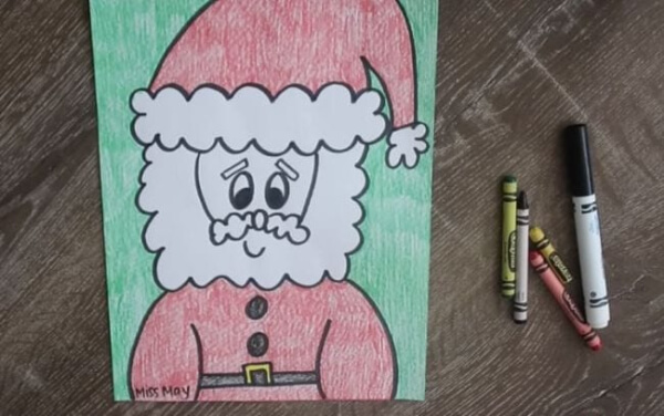Simple Drawing Santa Idea For Kids