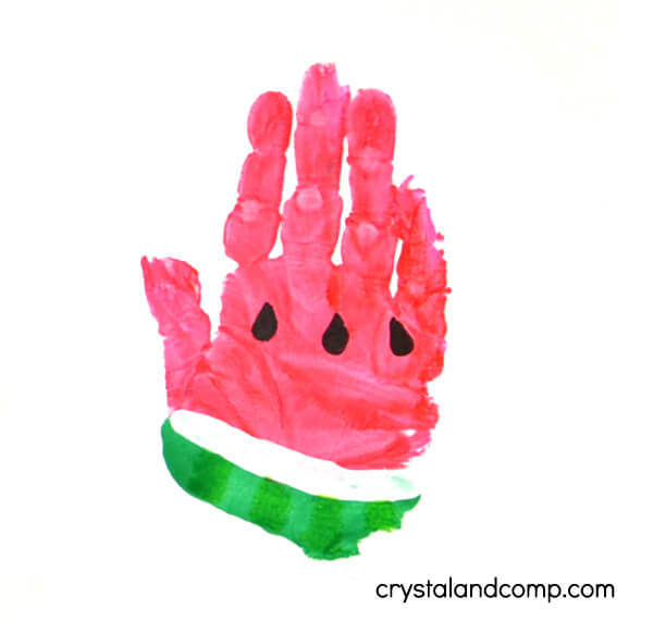 Simple Handprint Watermelon Art Activity Easy First Grade Projects