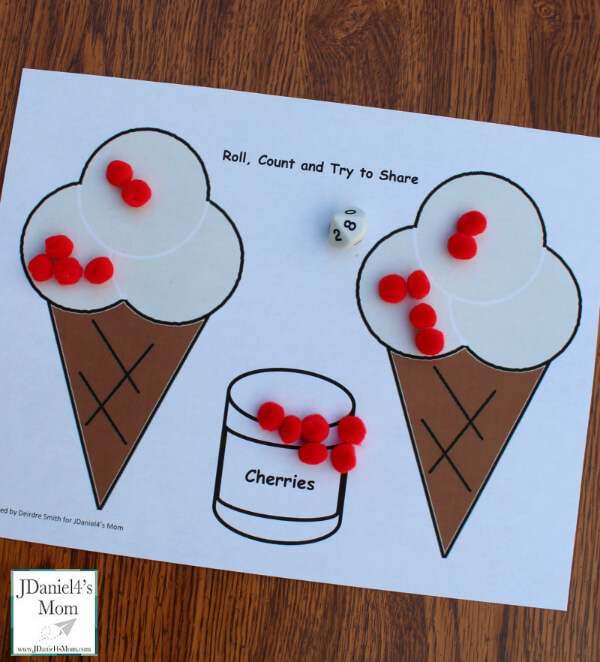 Division Activities for Kids Simple Ice Cream Craft Math Division Activity