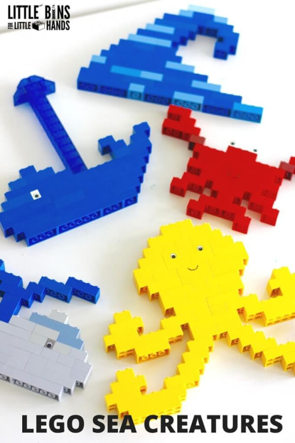 Simple Lego Sea Creatures For Preschoolers  Ocean Craft Activities & Experiments for Kids