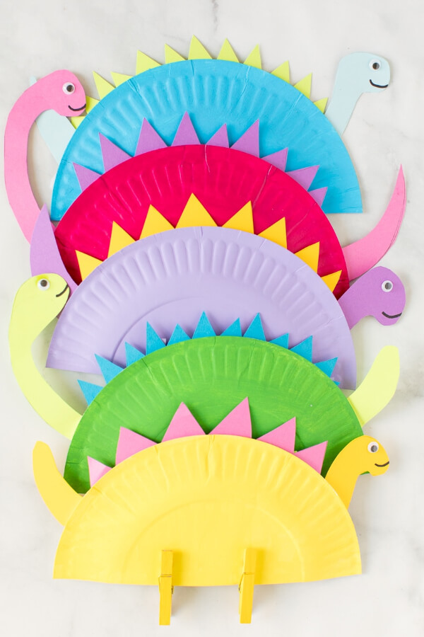 Simple Paper Plate Dinosaur Craft  Dinosaur Activities and Crafts For Kids