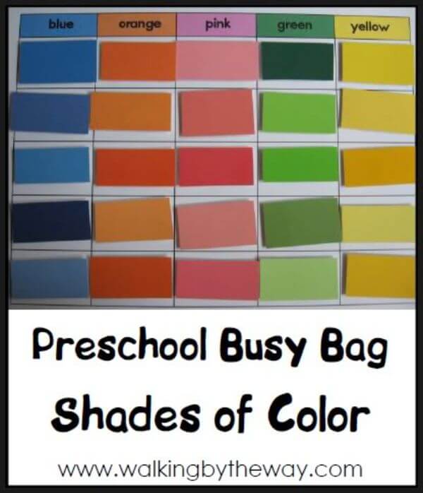 Simple Preschool Busy Bag Shades Of Color Paint Chip Crafts & Activities for Kids
