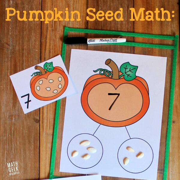 Simple Pumpkin Seed Math Activity With Number Bond