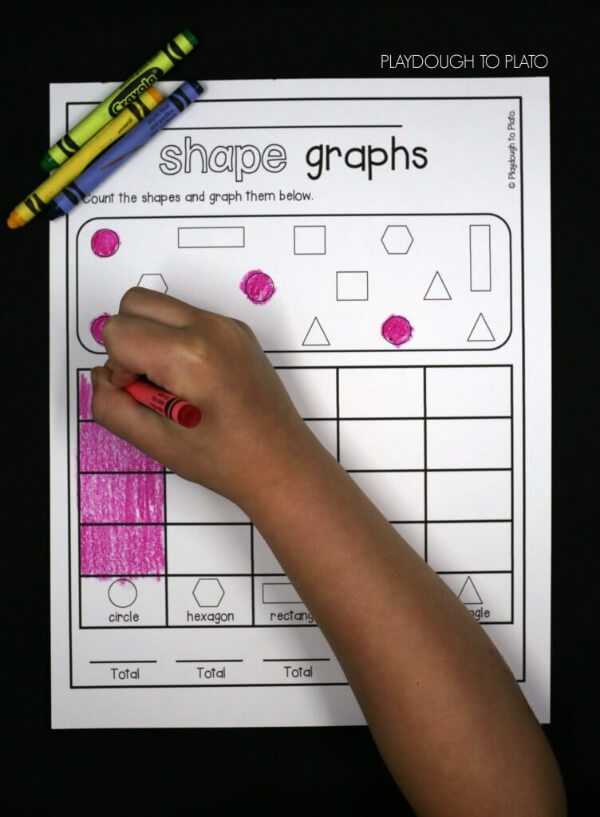 Simple Shape Graph For Preschooler Kindergarten Activities for Teaching Shapes
