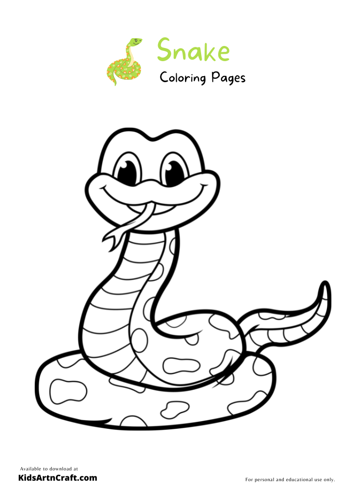 Snake Coloring Pages For Kids – Free Printables