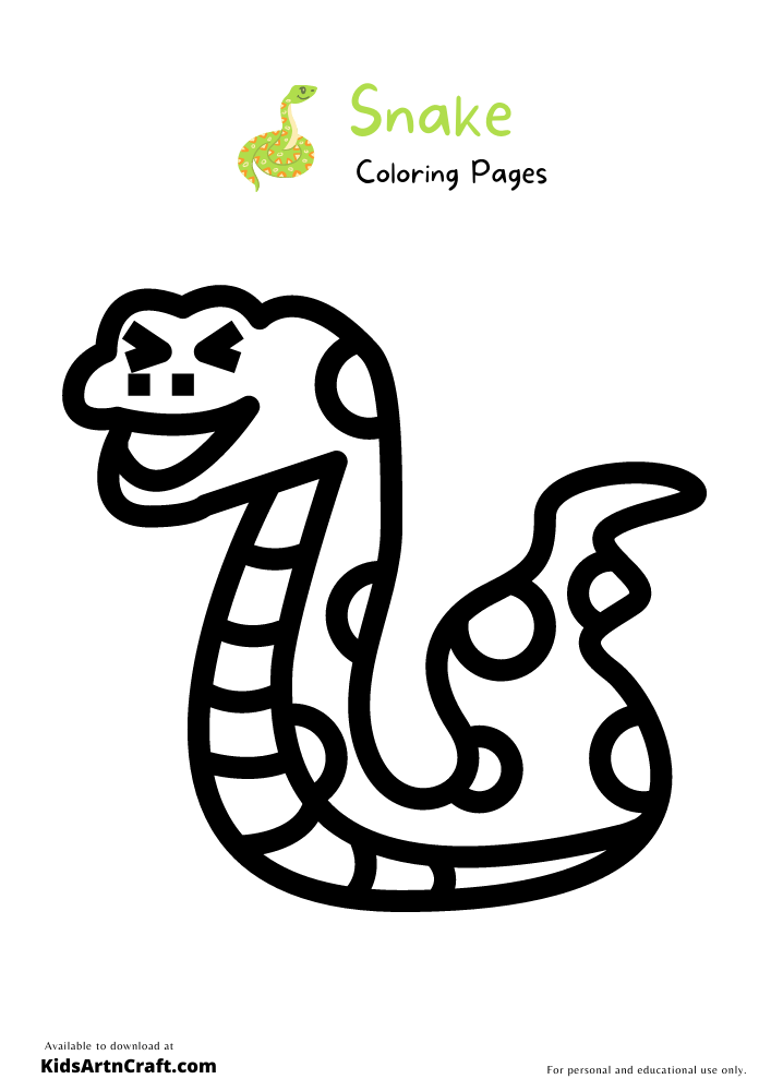 Snake Coloring Pages For Kids – Free Printables