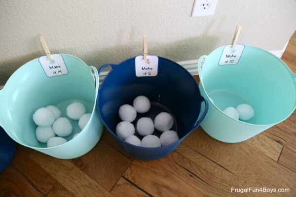 Snowball Addition and Subtraction Math Game For Kids