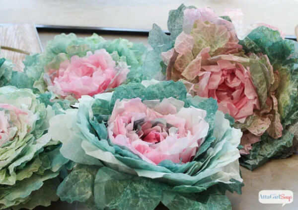 Spring Cabbage Coffee Filter Crafts Coffee Filter Flower Craft Projects For Kids